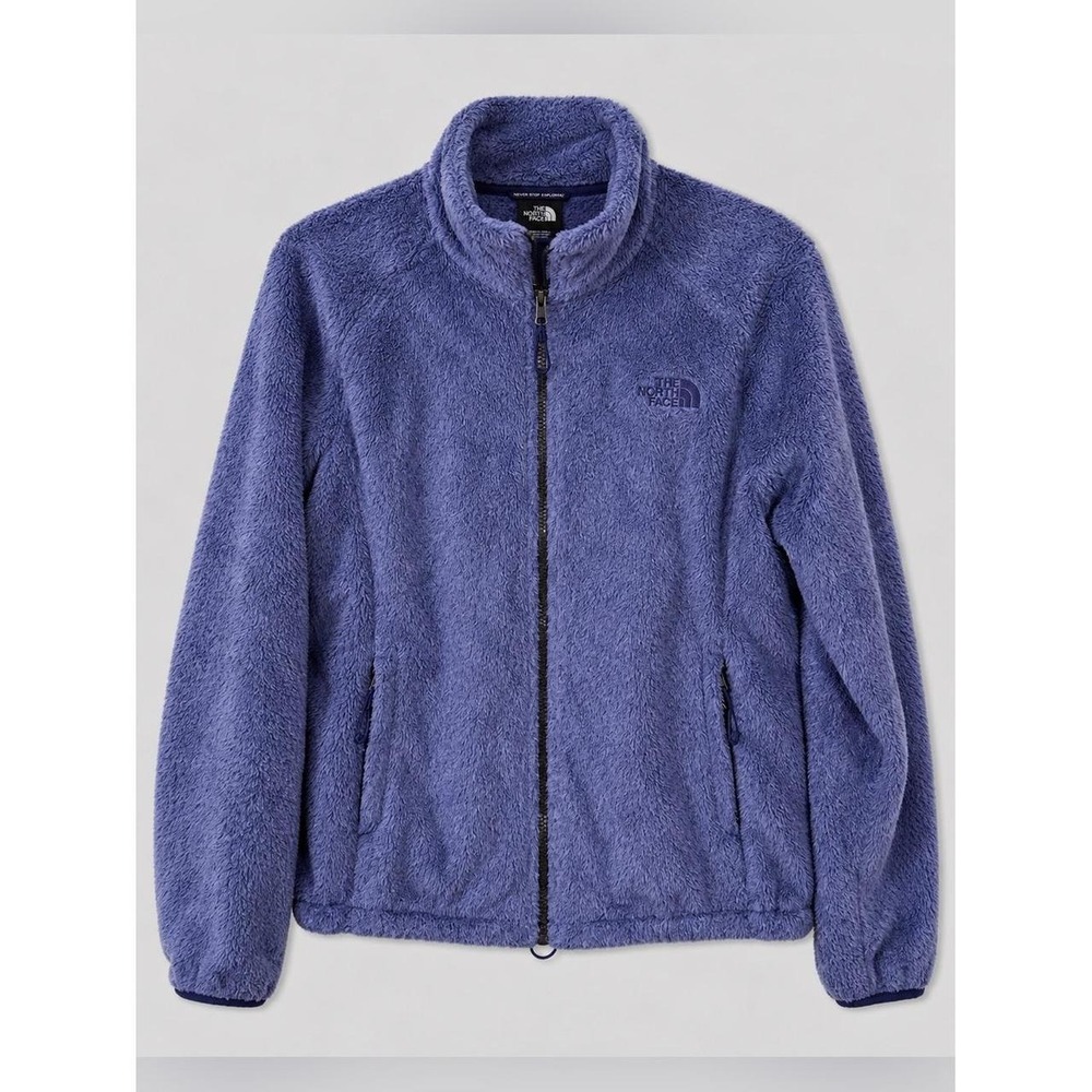 The North Face Womens Osito Jacket Medium High Pile Fuzzy Fleece Full Zip Purple